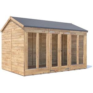12x8ft Dunster House Wooden Summerhouse Reverse Apex Roof Modular Design