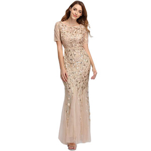 Slim Sequined Fishtail Evening Dress