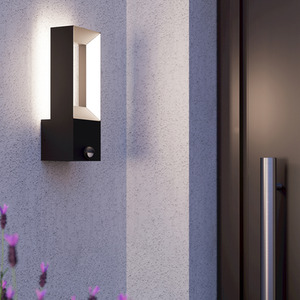 Eglo Riforano Black Metal Integrated LED IP44 Outdoor Wall Light