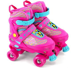 GEEZY Adjustable Quad Roller Skates Kids Boots
