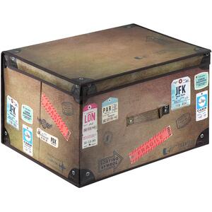 Large Foldable Storage Box with Lid Vintage Design