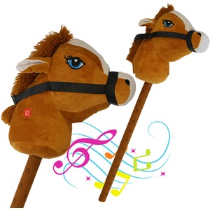 Brown Hobby Horse on a Stick with Sounds
