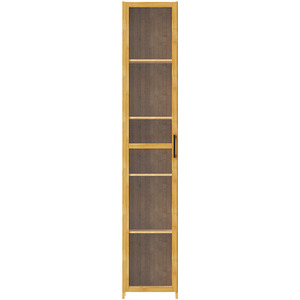 Brown & Wood & Translucent / 160cm Narrow Bookcase Storage Unit with Acrylic Doors shot 11446109