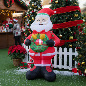 Lifeideas LED Santa Holding Wreath Christmas Inflatable