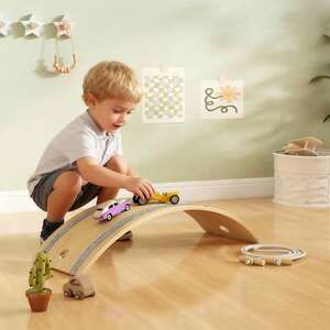AIYAPLAY Kids Wooden Wobble Board with Rope and Felt