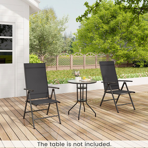 Black Set of 2 Patio Folding Dining Chairs shot 11668984