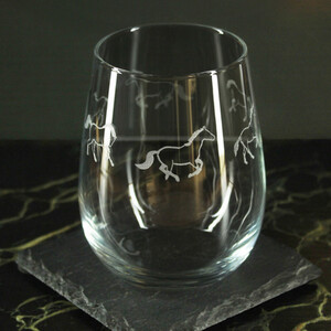 Engraved Set of 4 Gaia 360ml Horse Pattern Design