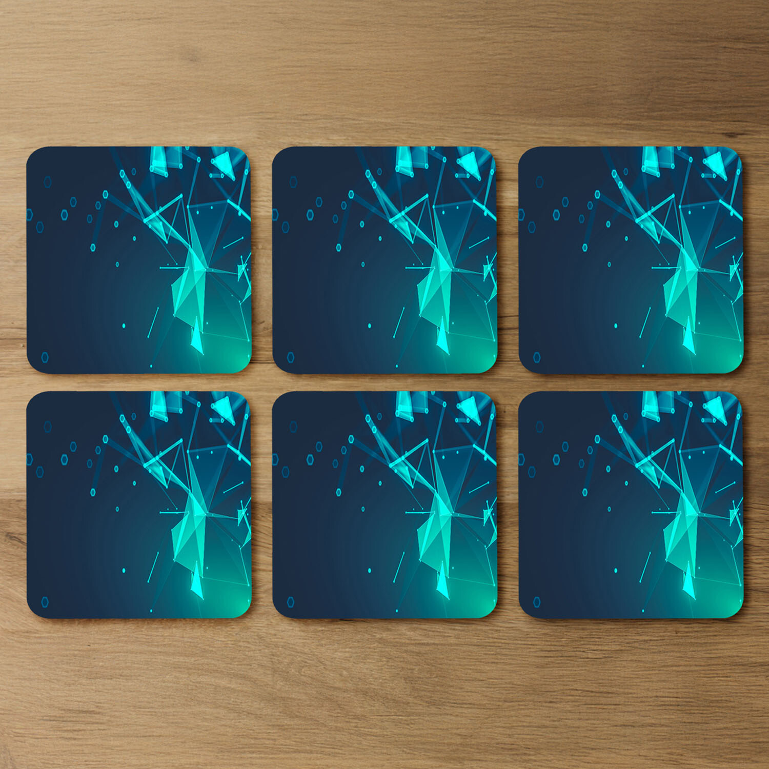 Polygonal Space Coaster - Blue