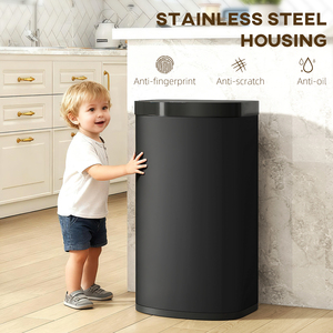 HOMCOM 55L Sensor Bin with Soft-Close Lid