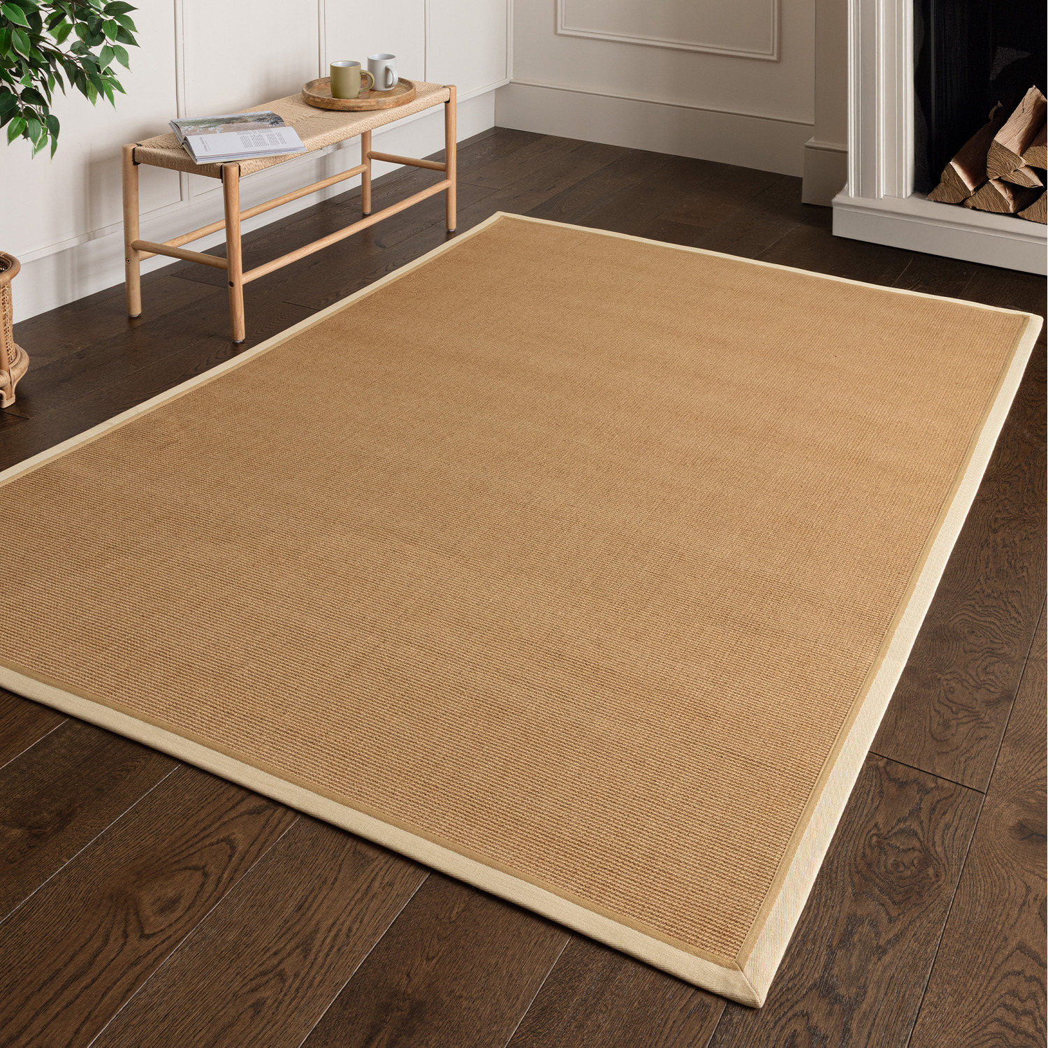 Bordo Boucle Cream Linen Jute Area Rug - Beige / 160 x 230cm