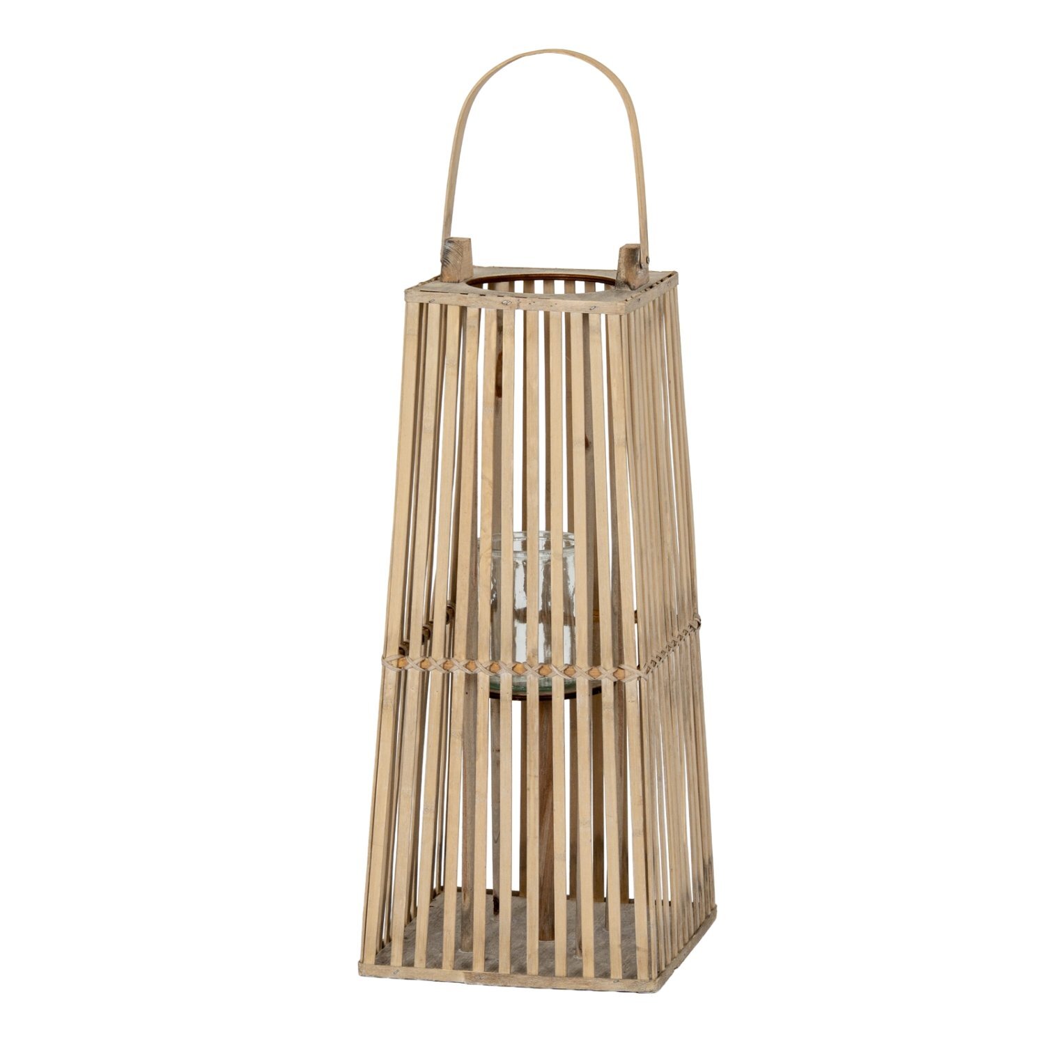 Image of Small Wicker Silo Lantern with Glass&hellip;