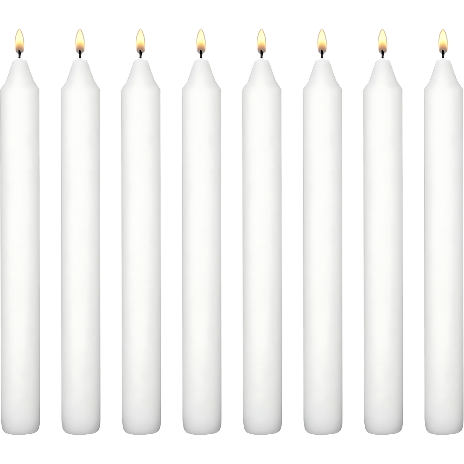 B&Q - White Table Household Dinner Tapered CandlesDecorative Household Candles6 Hours Burning Time18Cm / 7" Long (Pack Of 8) - Image 2