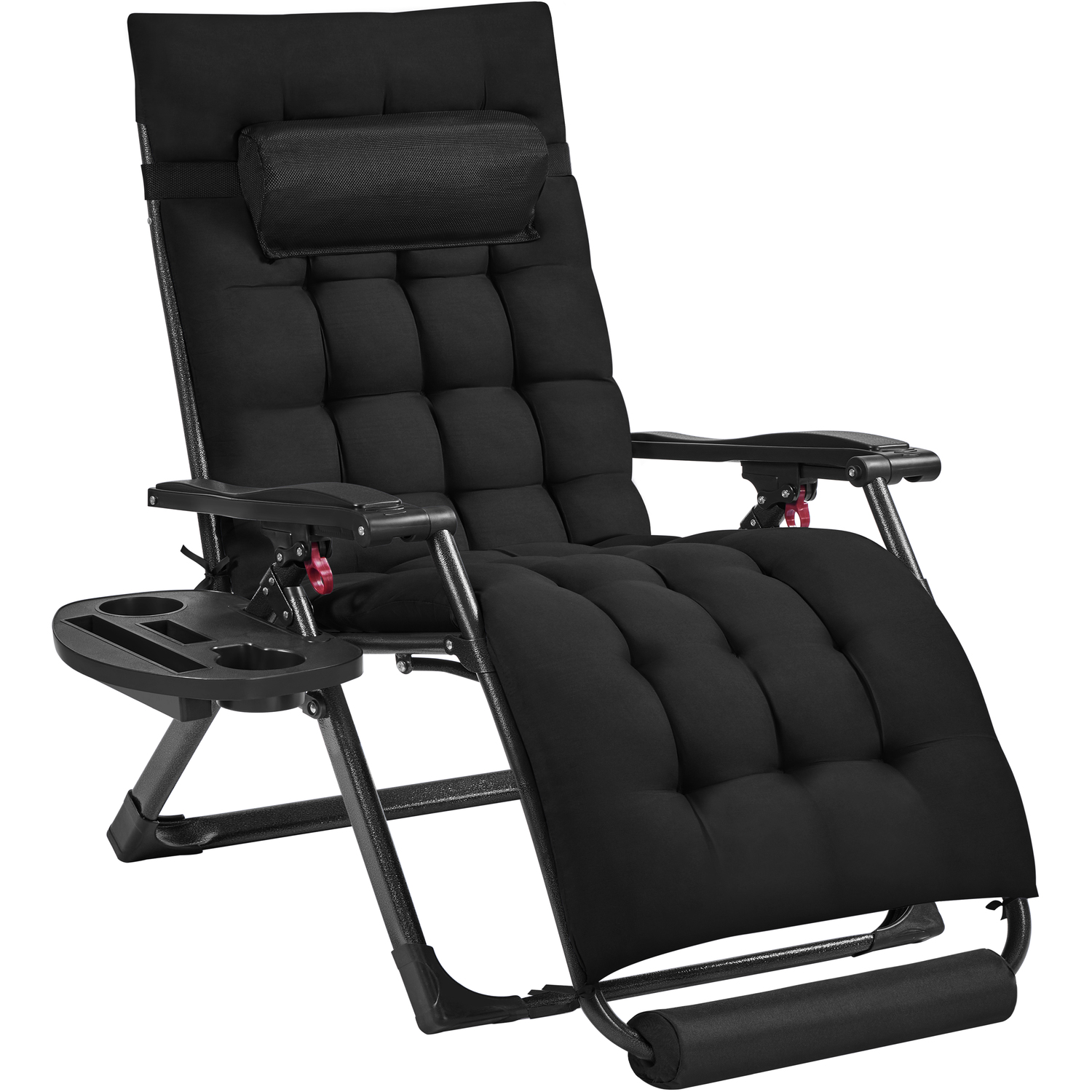 Yaheetech Soft Padded Foldable Lounge Chair - Black 70cm - Black