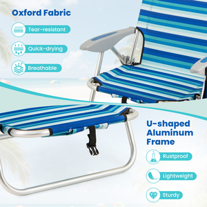 Folding Beach Chair with Cooler Bag