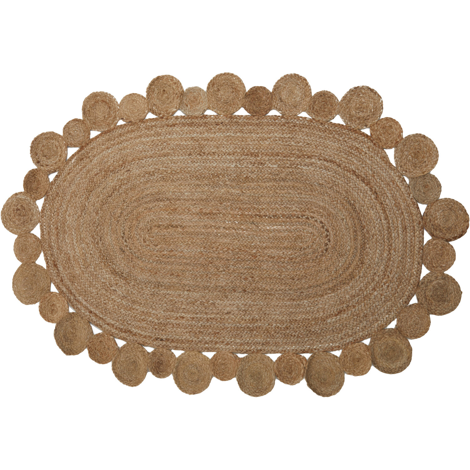 Bosie Demir Oval Woven Jute Rug - Brown