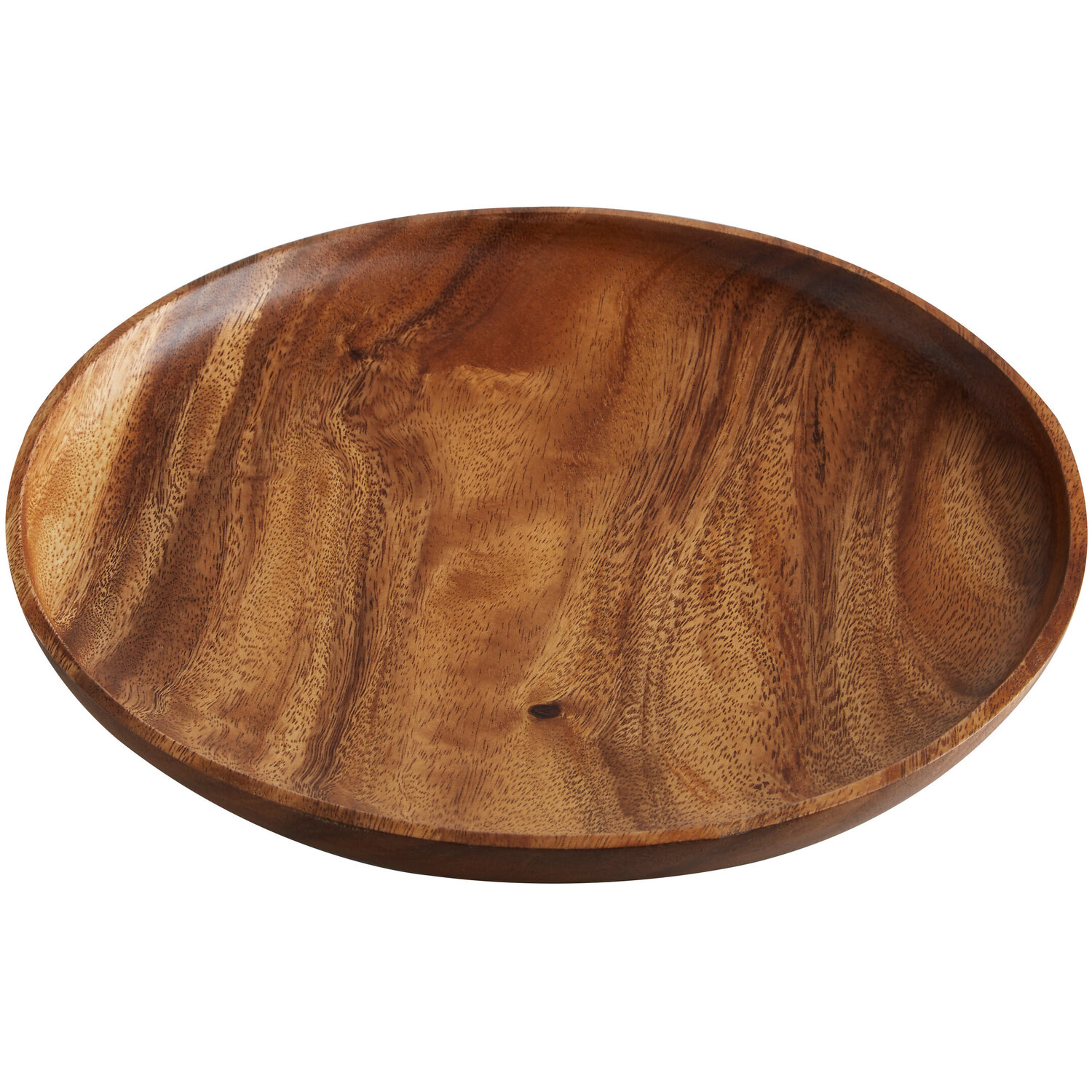Kora Acacia Large Round Plate - Brown