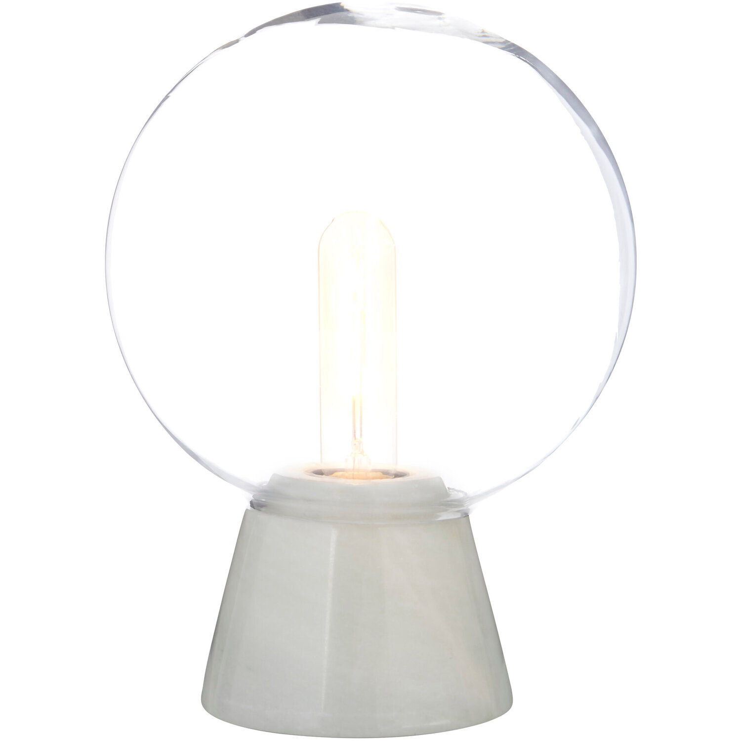 Interiors By Premier Lamonte Globe Lamp With White Marble Base - White