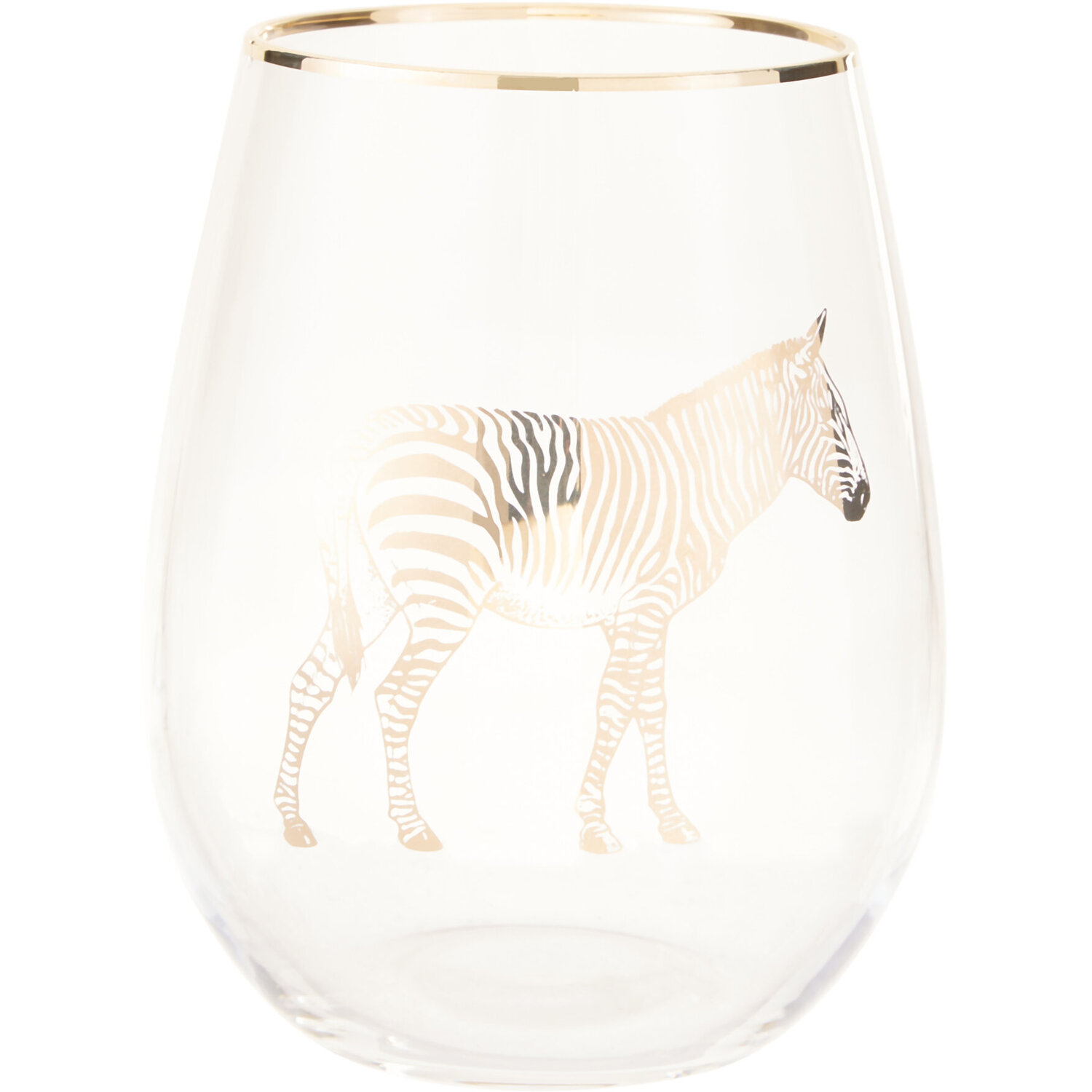 Nomi Gold Zebra Curved Tumbler - Transparent