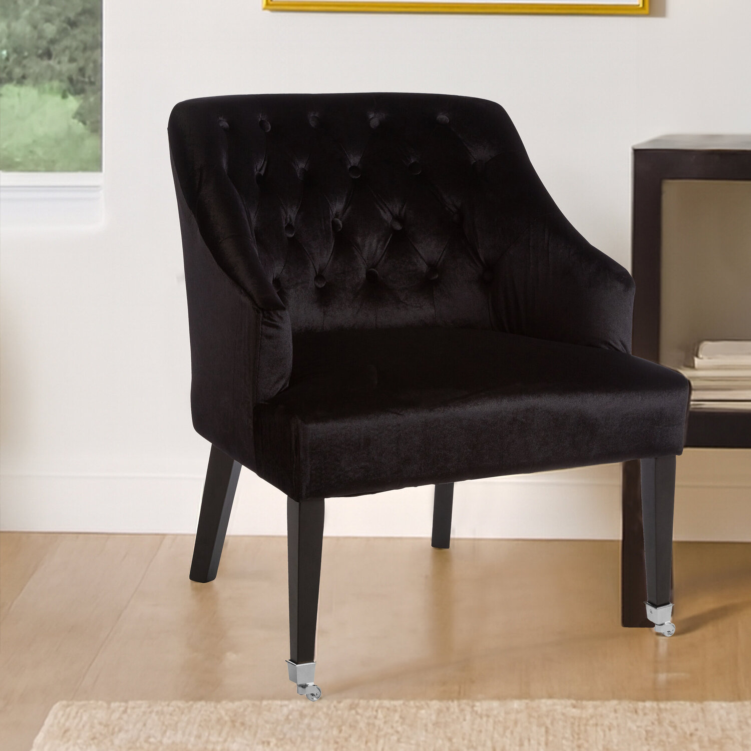 Darwin Black Velvet Chair - Black