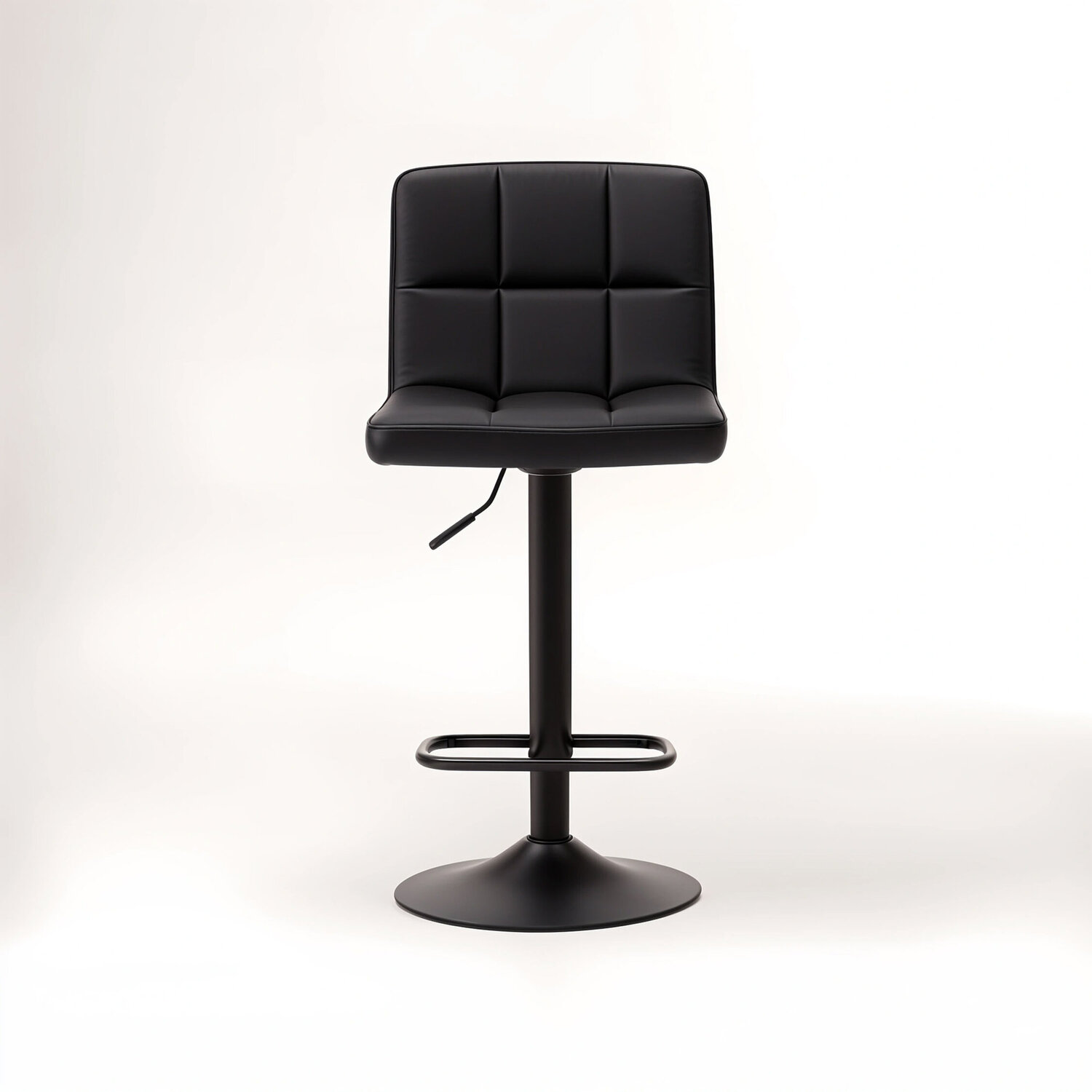 Baina Black Faux Leather Bar Chair - Black