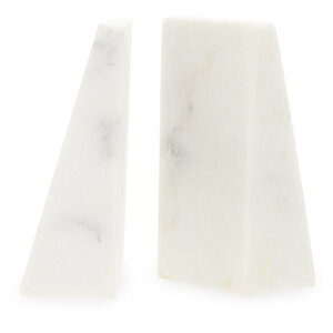 Marris Set Of 2 White Marble Bookends