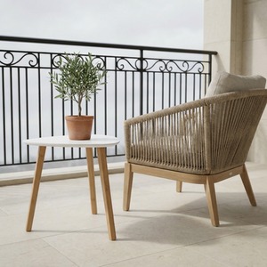Malme Large Outdoor Side Table for Balcony and Patio in White