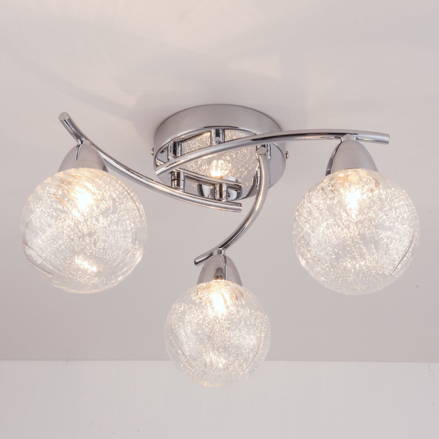 AUROLITE BOLLA 3xG9 LED Semi Flush Ceiling Light, Straight, Polished Chrome - Image 3