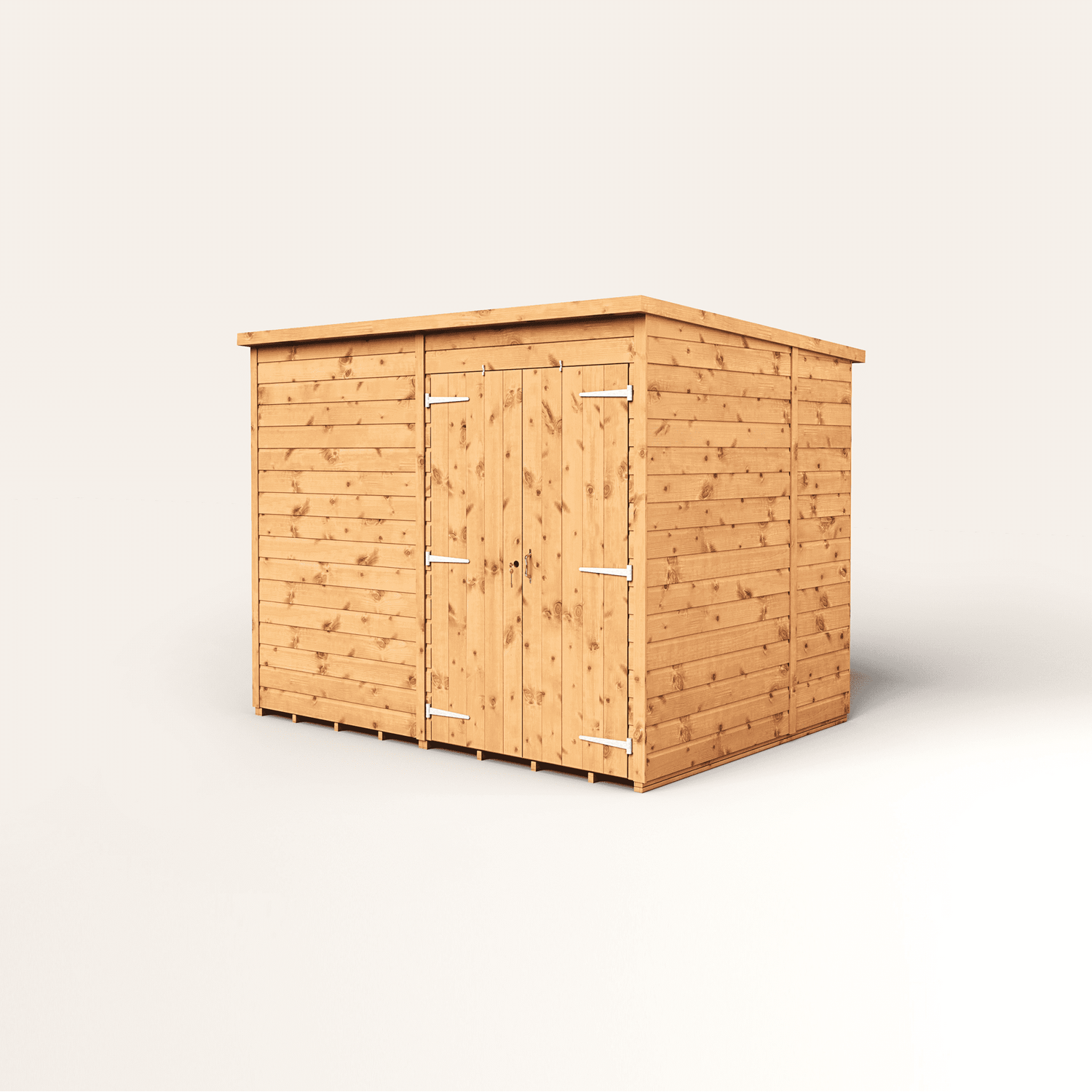 Empire 8x6 Modular Pent Garden Shed with a Double Door - Brown