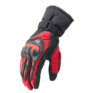 Modern Fitness Red Winter Motorbike Gloves (Large) Waterproof Touchscreen & Knuckle Protection