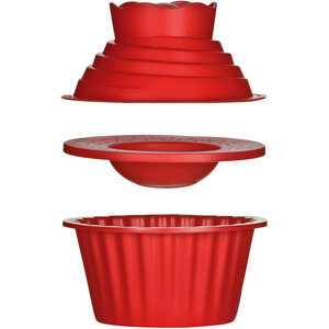 Hallie Red Giant Cupcake Silicone Mould Set