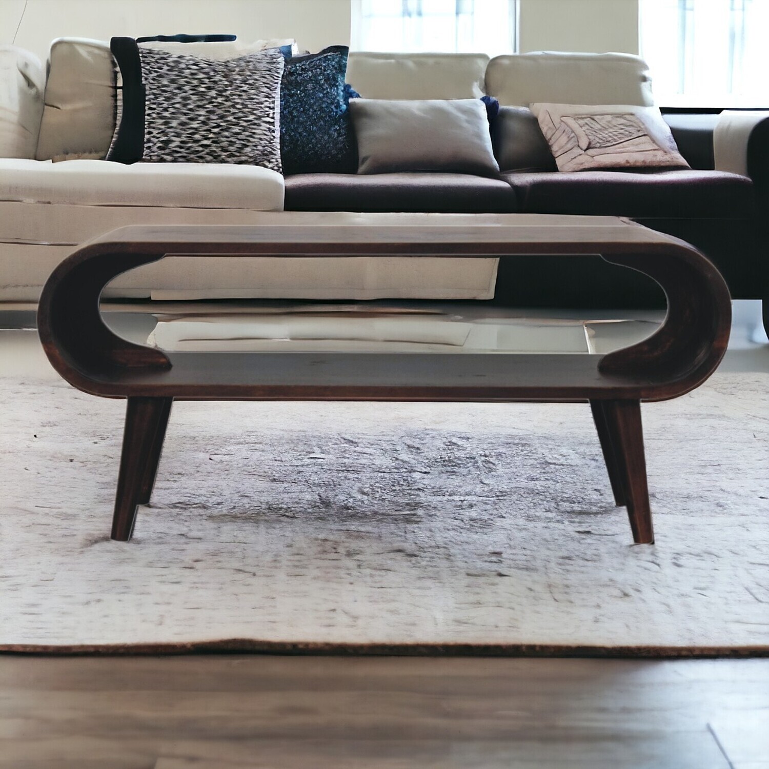 Artisan Furniture Solid Wood Amaya Light Walnut Coffee Table - Dark Brown