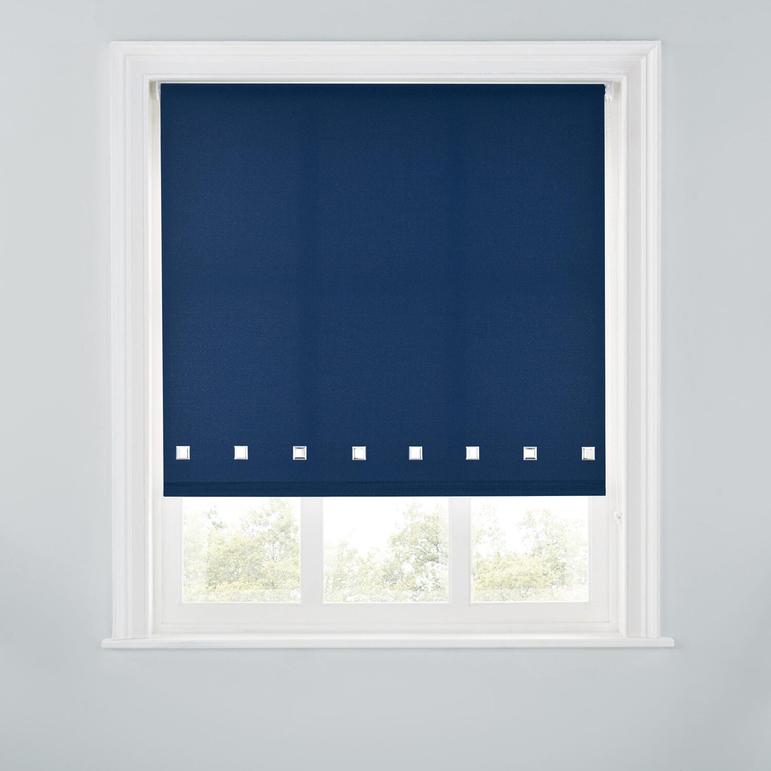 A.unique Home Light Trimmable Square Eyelet Roller Blind - 4Ft - Navy - 120Cm(W)X170cm(L) - Image 3