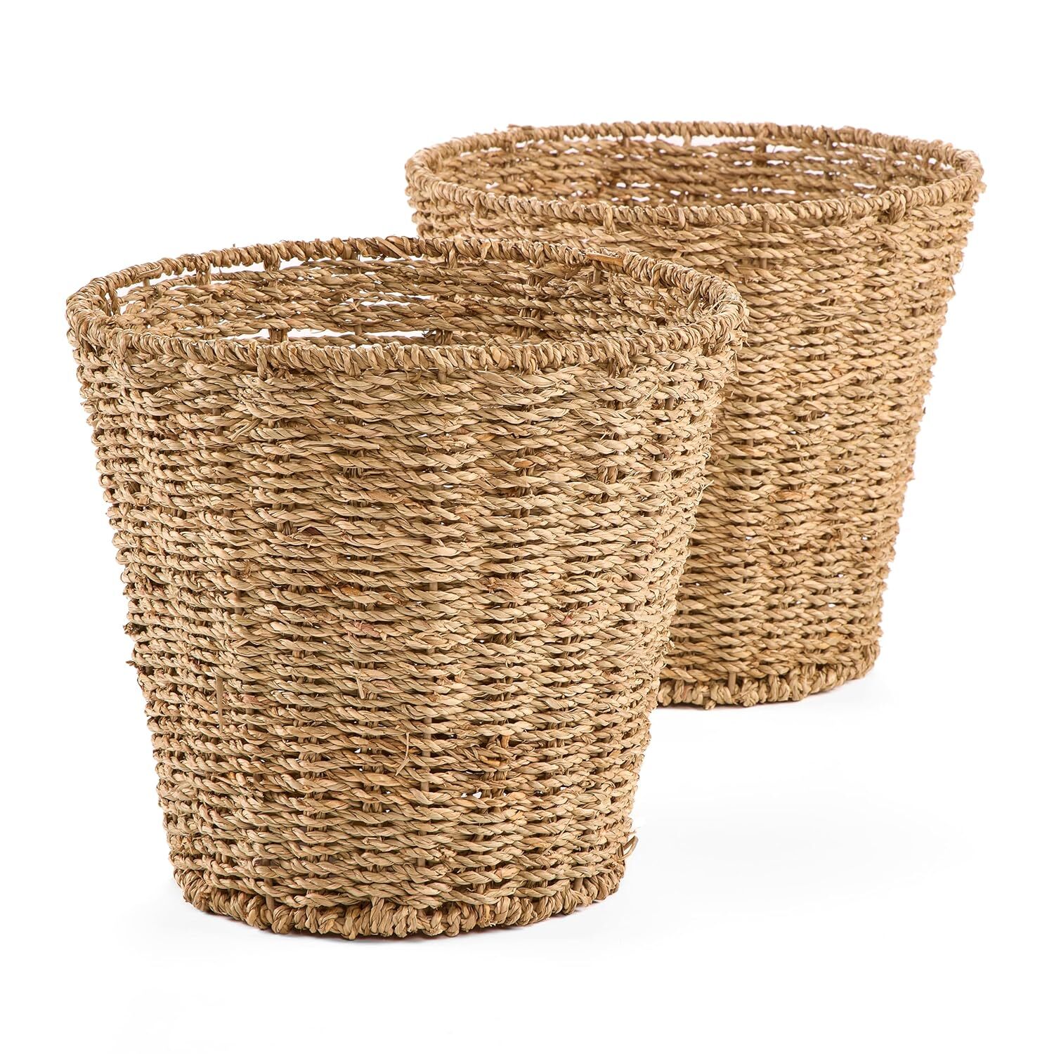Seagrass Wicker Paper Bins - Brown