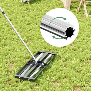 Garden Lawn Levelling Rake with Rollers