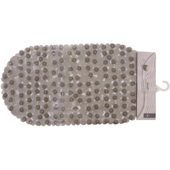 Pebble Grey Oval Bath Mat