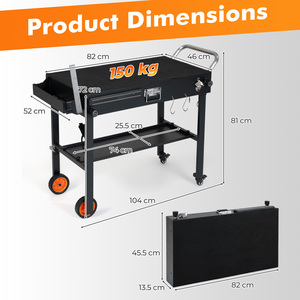 Folding Grill Cart Prep Table