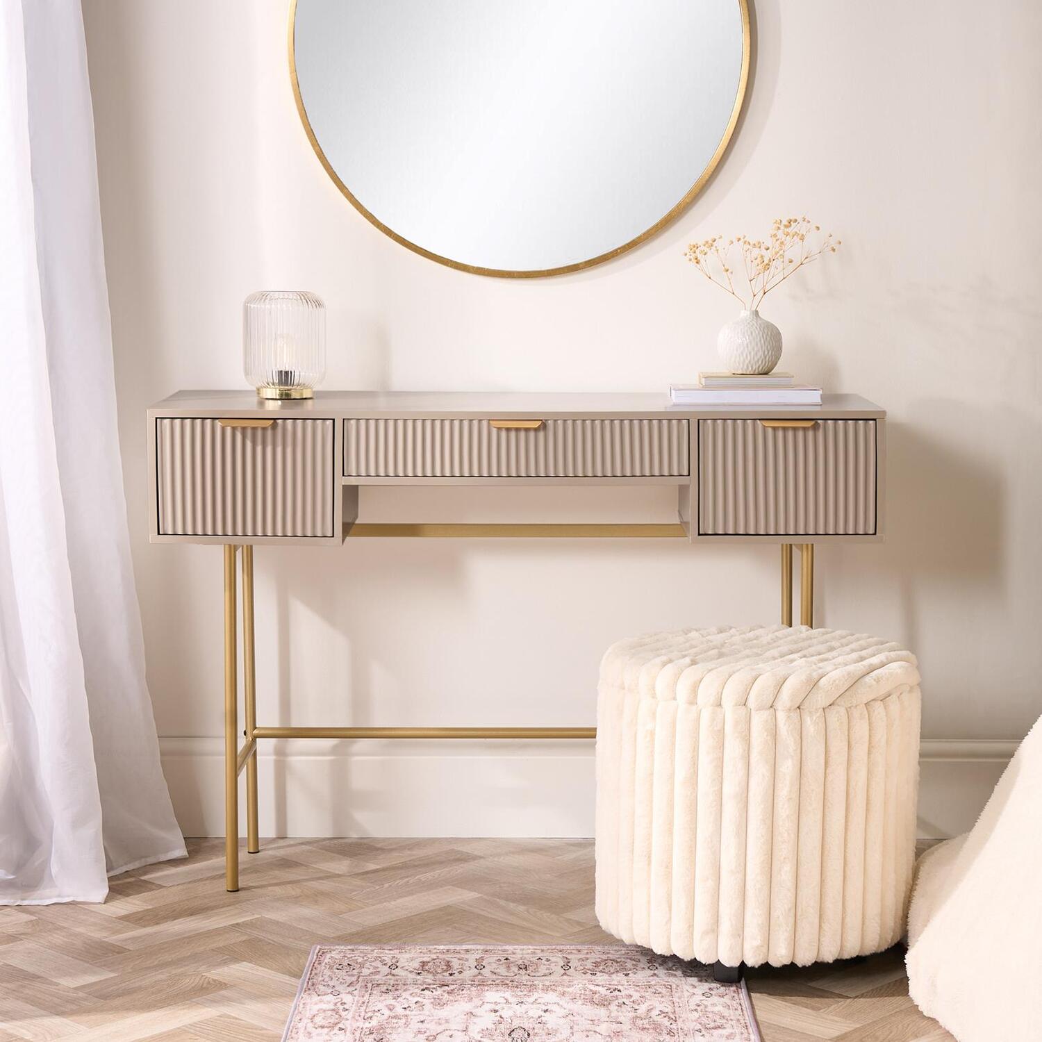 Ohs Ribbed Dressing Table - Natural