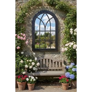 Arched Top Window Soho Wall Mirror Black