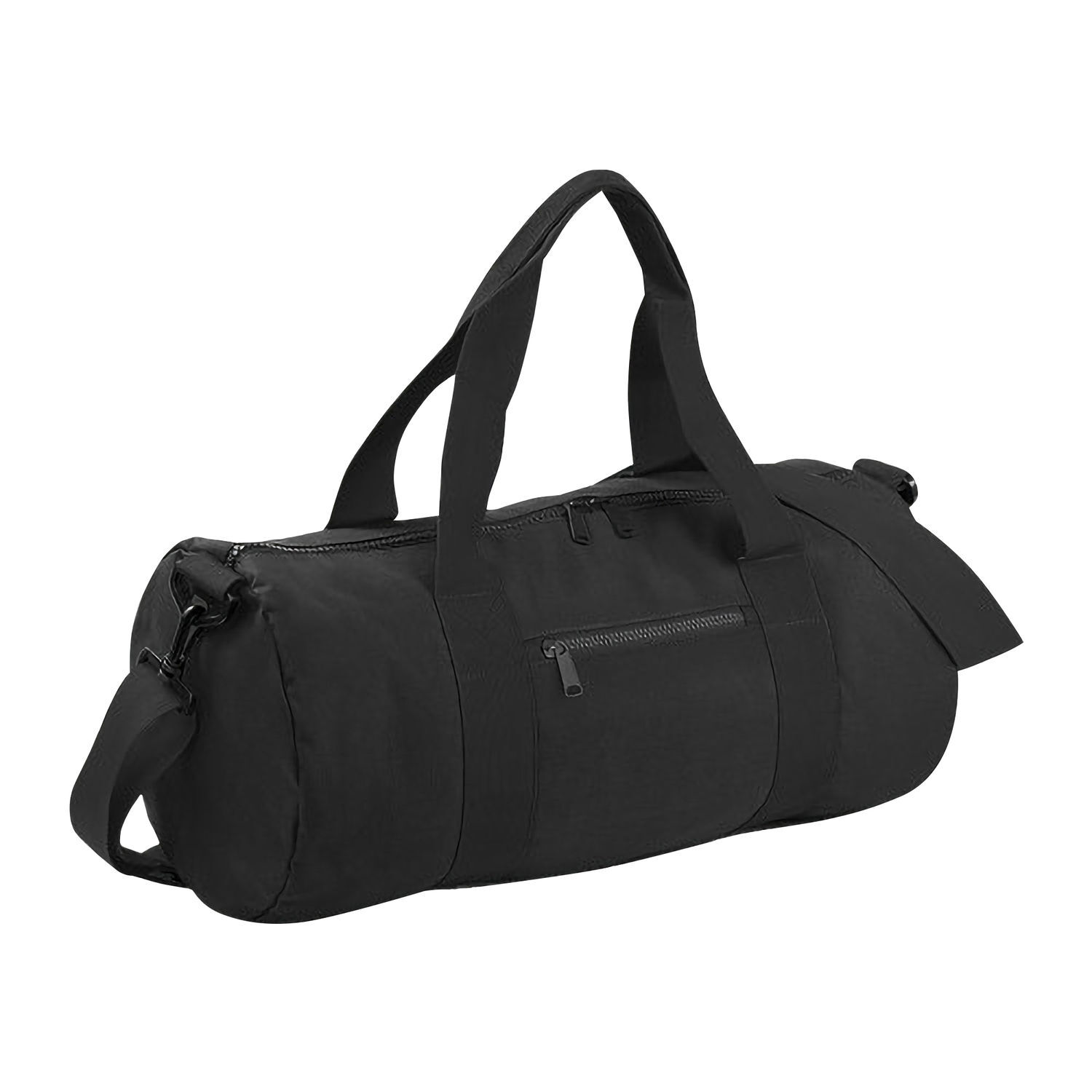 Bagbase Plain Varsity Barrel / Duffle Bag (20 Litres) (Pack Of 2) - Black/Black