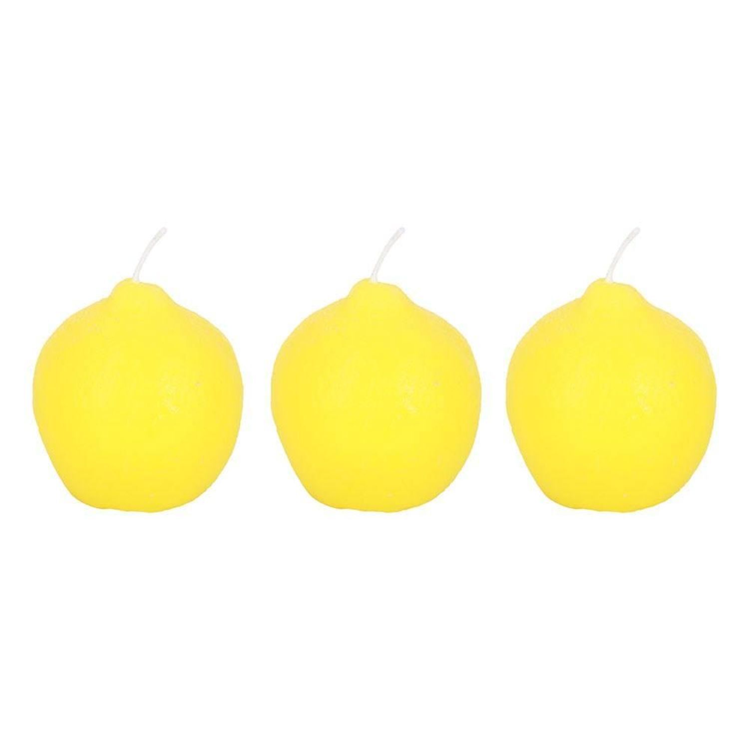 Something Different Lemon Candles (Pack Of 3) - Yellow