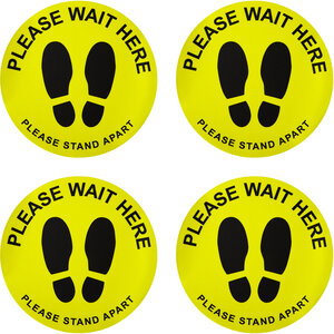 Warning Floor Sticker Please Wait Here Set of 4