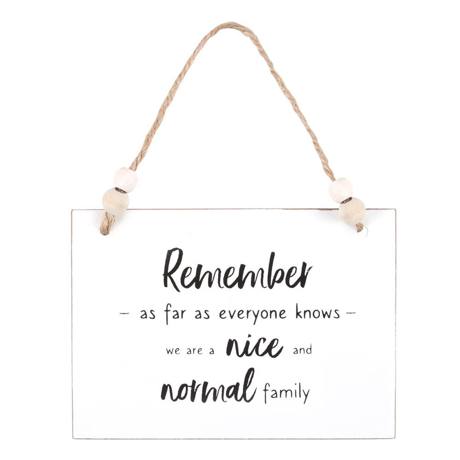  - Something Different Nice And Normal Family Hanging Sign White/black/brown (One Size) - Image 3