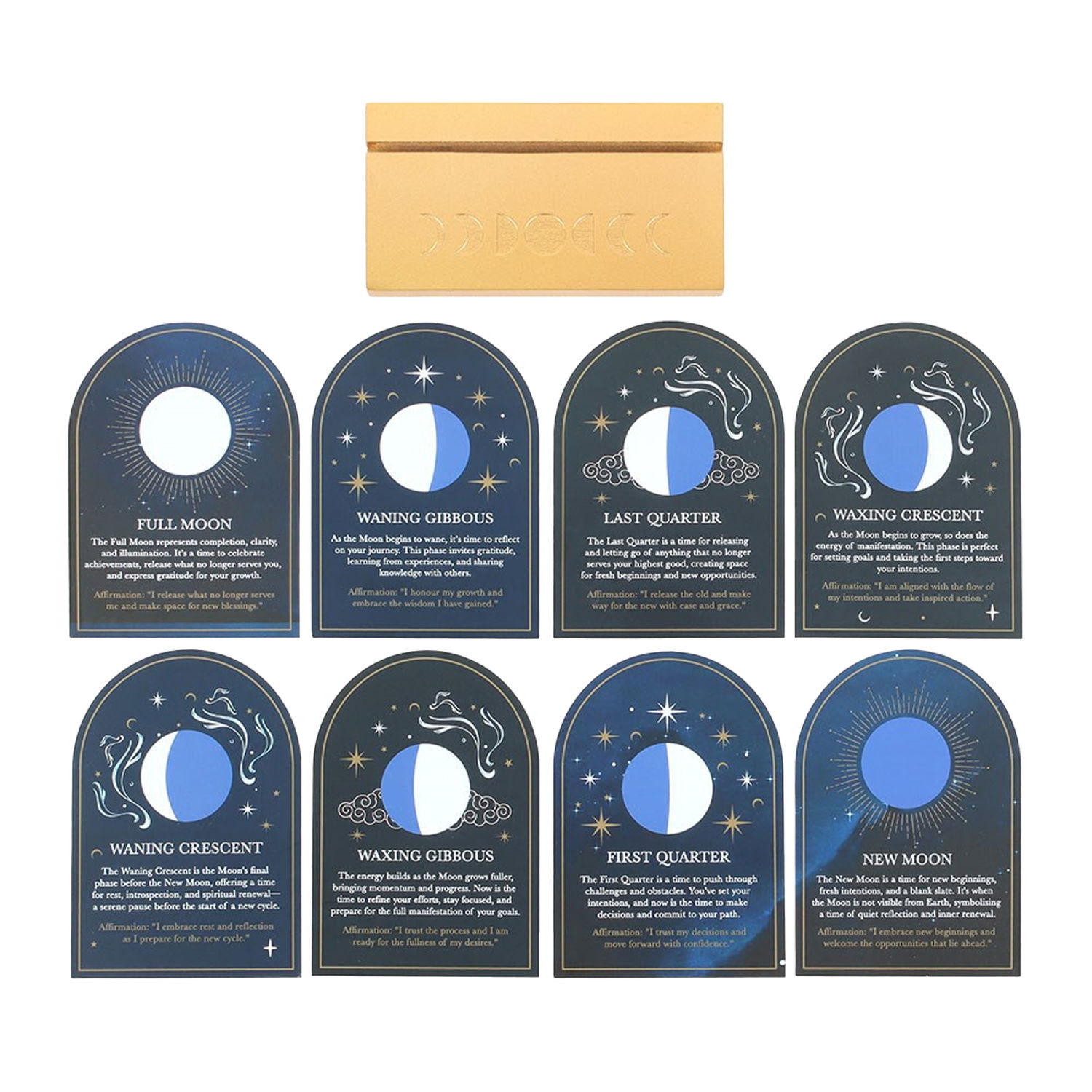 Something Different Cards Set (Pack Of 8) - Blue/Gold