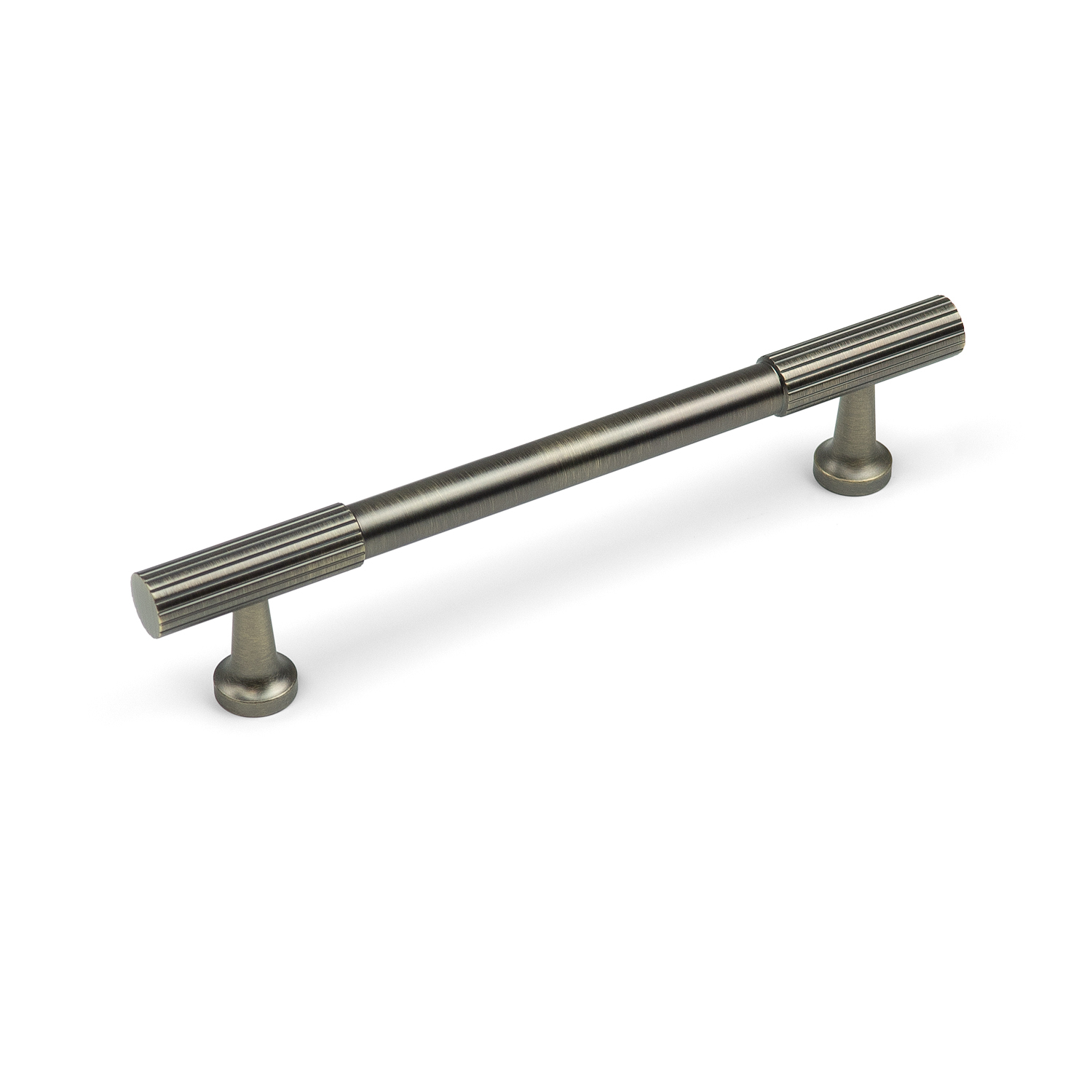 - 128mm Antique Brass Reeded T-Bar Cabinet Handle - Image 5