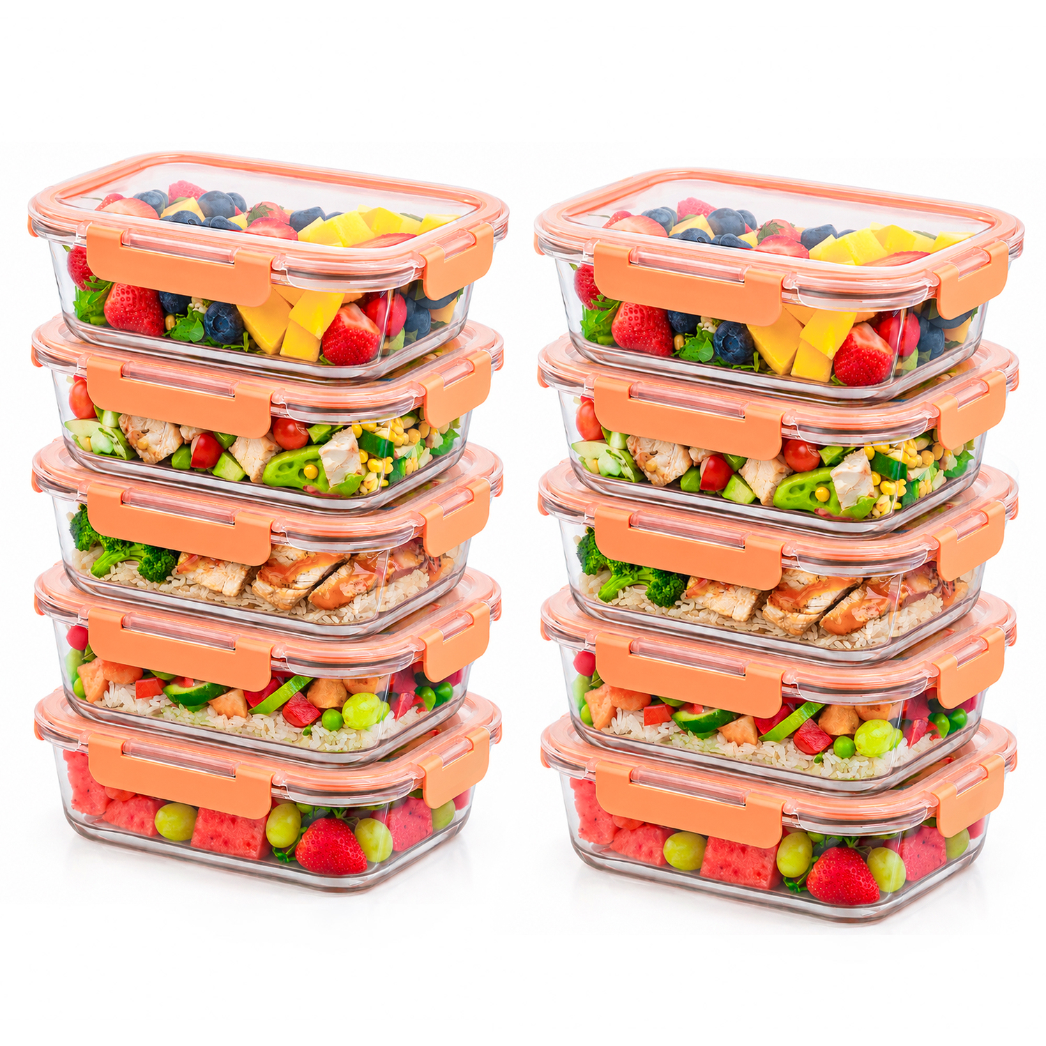 Innoteck Glass Storage Set Airtight Leak Proof Meal Prep Containers