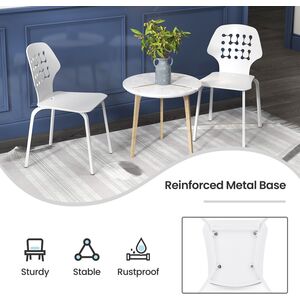 Metal Armless Dining Chairs Set of 4