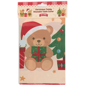 Christmas Teddy Reusable Table Cover