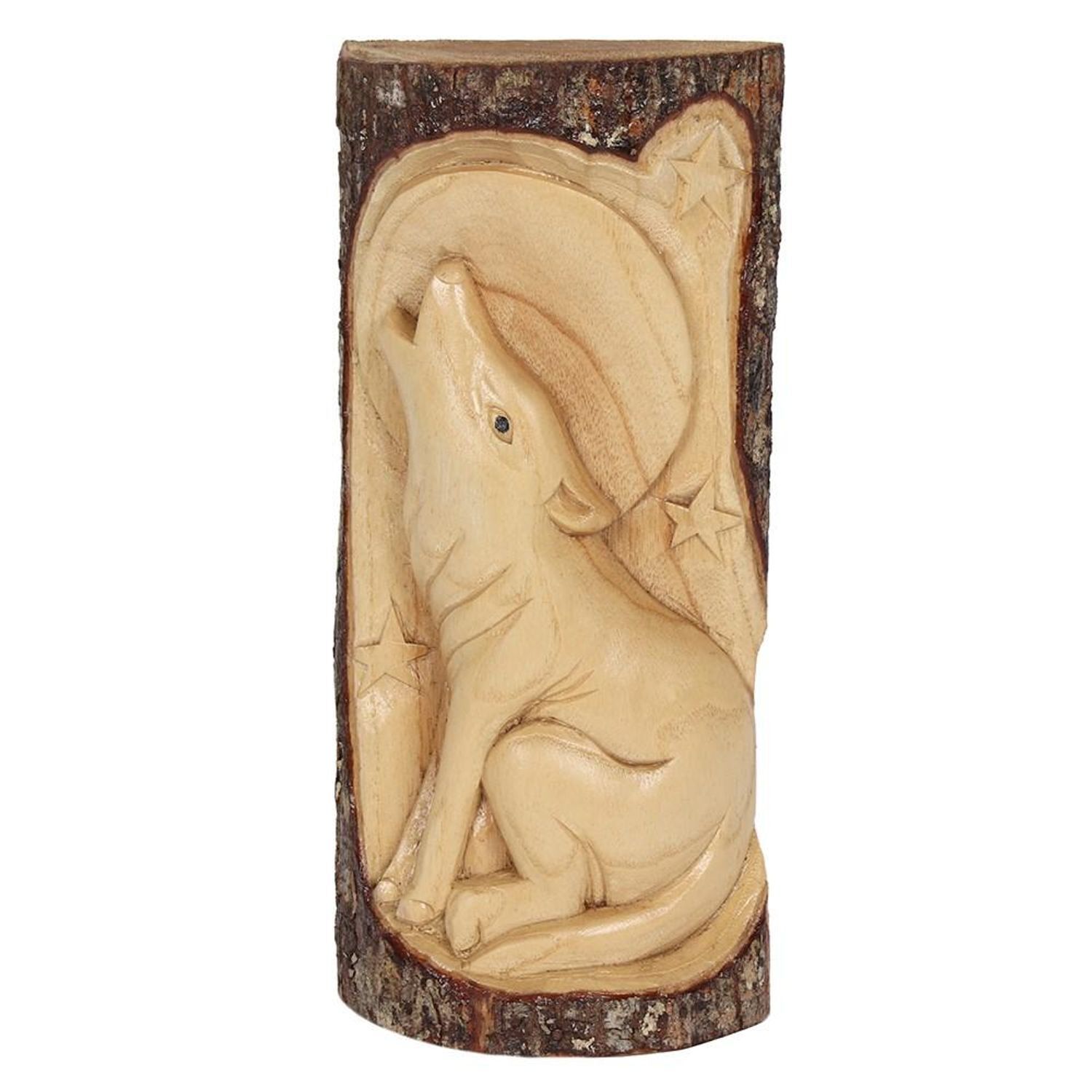 Something Different Wolf Wood Carving Wall Art - Beige/Brown