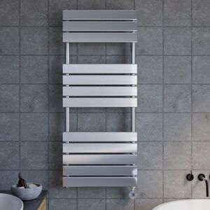 Bagnall Electric Square Flat Heated Towel Rail with 12 Bars, 1213mm x 500mm