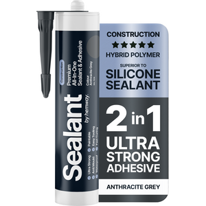 Hemway Hybrid Polymer Sealant & Adhesive Anthracite Grey Construction 1 Pack